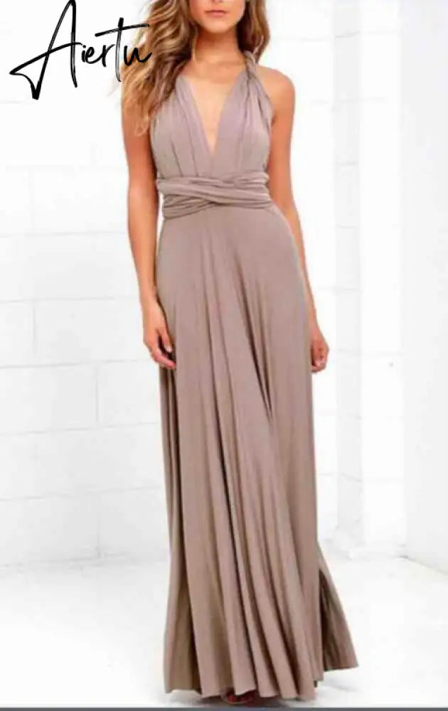 Ladies Sexy Women Maxi Club Dress Bandage Long Party Multiway Swing Dress Convertible Infinity Robe Bridesmaids Boho Women Dress Aiertu
