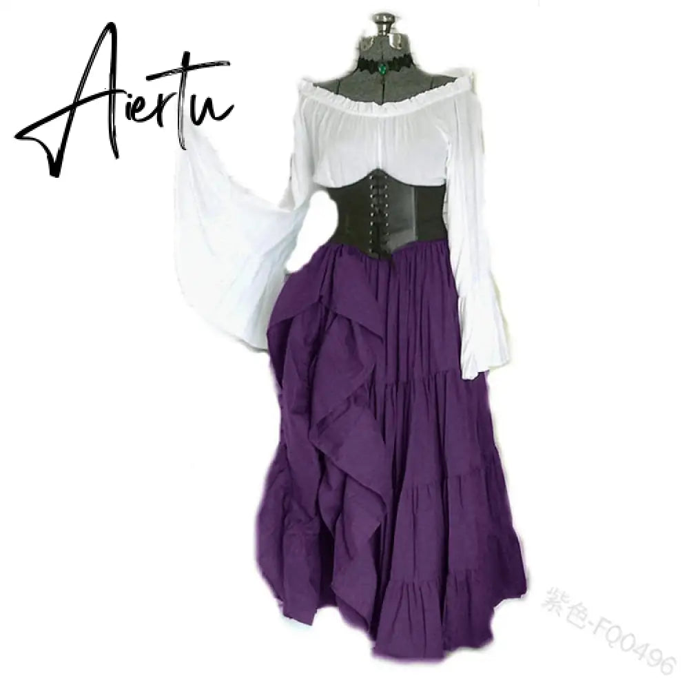 Masquerade Victorian Gothic Queen Evening Dress Medieval Renaissance Elf Princess Lolita Party Women Dance Retro Cosplay Costume Aiertu