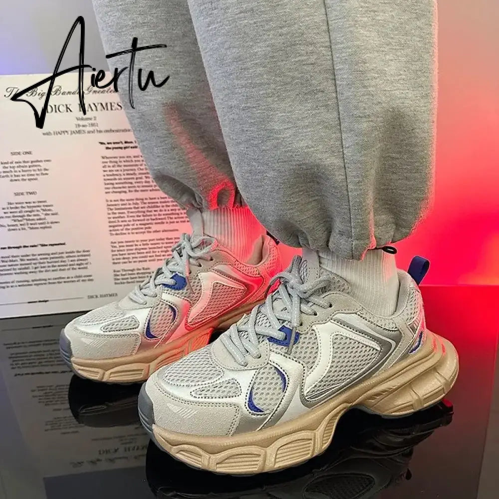 Men Women Sneakers Plus Size 41 42 43 Women's Casual Shoes Fashion Chunky Sneakers Woman Thick Sole Sport Shoes Big Size Shoes Aiertu