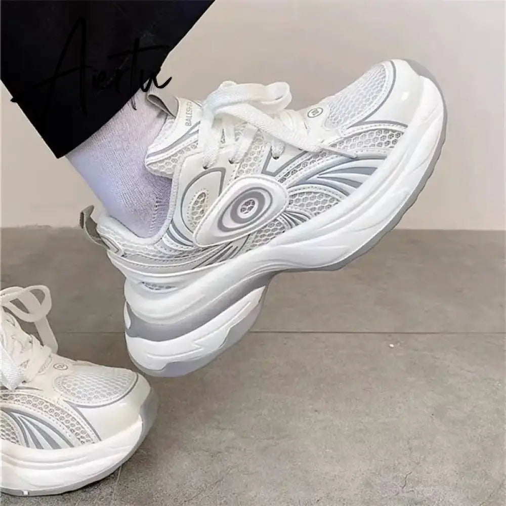 Men Women Sneakers Plus Size 41 42 43 Women's Casual Shoes Fashion Chunky Sneakers Woman Thick Sole Sport Shoes Big Size Shoes Aiertu