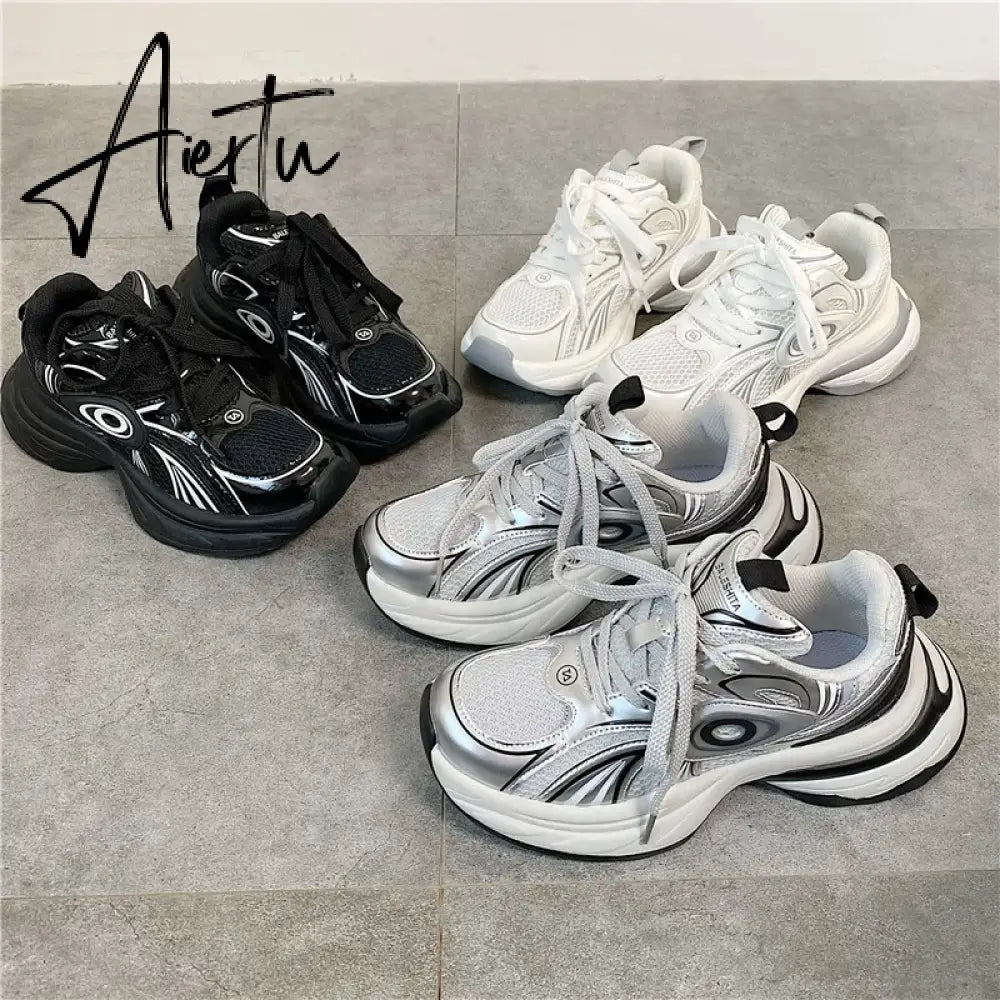 Men Women Sneakers Plus Size 41 42 43 Women's Casual Shoes Fashion Chunky Sneakers Woman Thick Sole Sport Shoes Big Size Shoes Aiertu