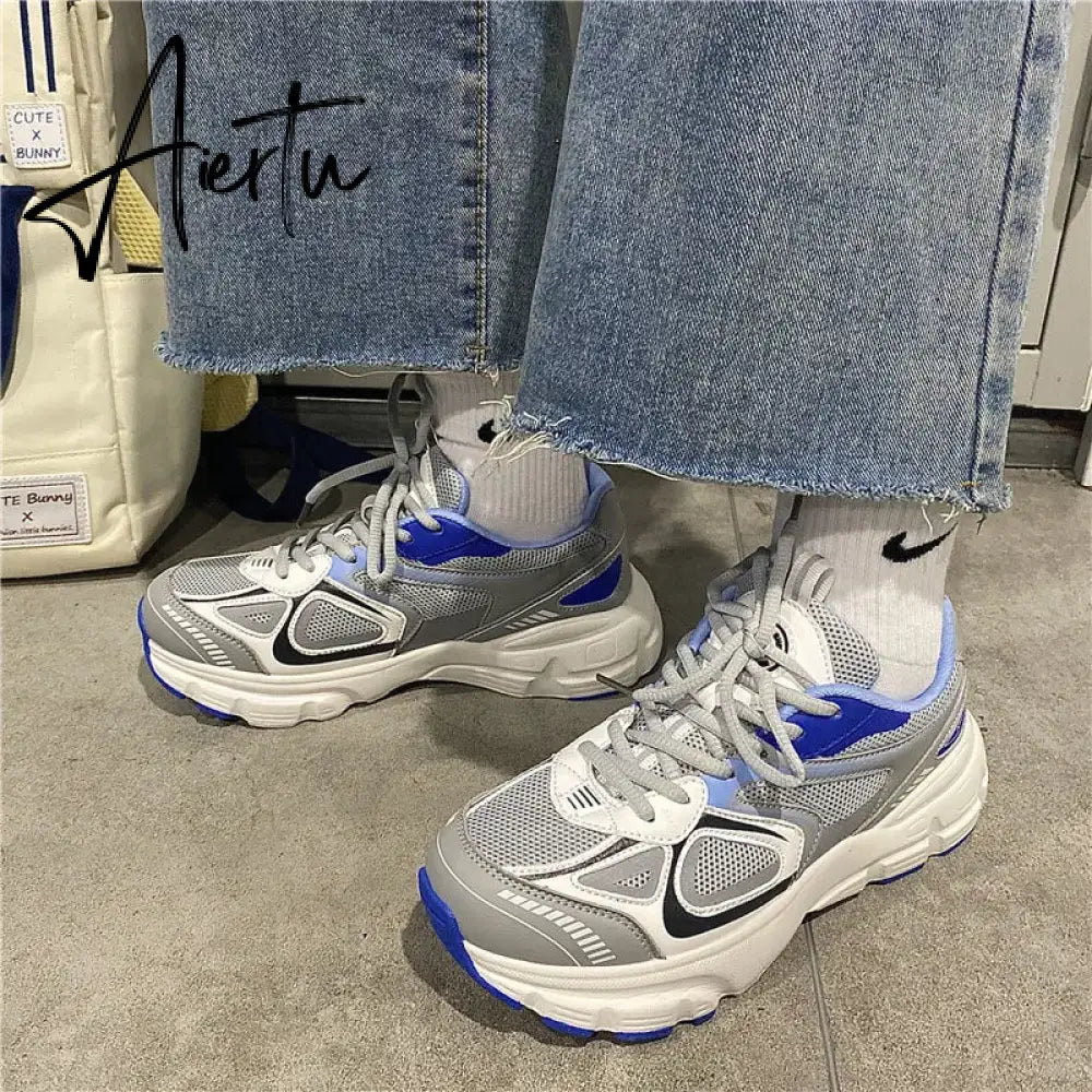 Men Women Sneakers Plus Size 41 42 43 Women's Casual Shoes Fashion Chunky Sneakers Woman Thick Sole Sport Shoes Big Size Shoes Aiertu