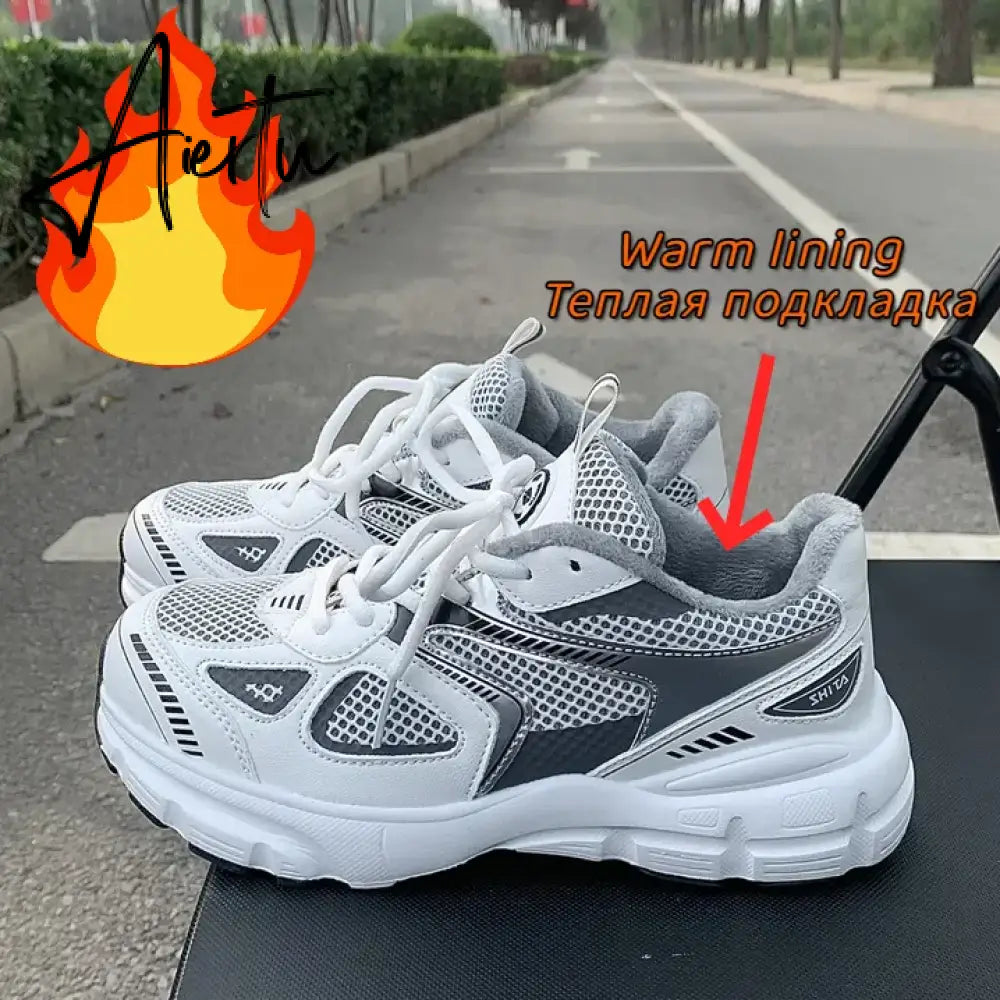 Men Women Sneakers Plus Size 41 42 43 Women's Casual Shoes Fashion Chunky Sneakers Woman Thick Sole Sport Shoes Big Size Shoes Aiertu