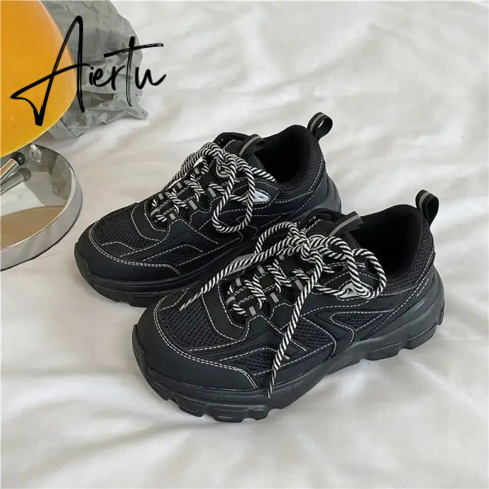 Men Women Sneakers Plus Size 41 42 43 Women's Casual Shoes Fashion Chunky Sneakers Woman Thick Sole Sport Shoes Big Size Shoes Aiertu