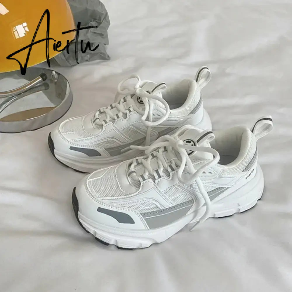 Men Women Sneakers Plus Size 41 42 43 Women's Casual Shoes Fashion Chunky Sneakers Woman Thick Sole Sport Shoes Big Size Shoes Aiertu
