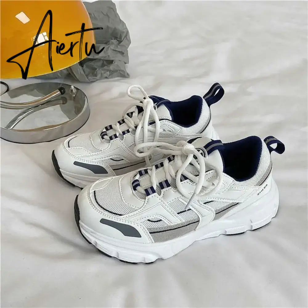 Men Women Sneakers Plus Size 41 42 43 Women's Casual Shoes Fashion Chunky Sneakers Woman Thick Sole Sport Shoes Big Size Shoes Aiertu