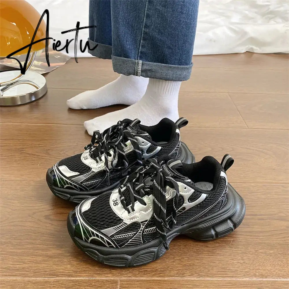 Men Women Sneakers Plus Size 41 42 43 Women's Casual Shoes Fashion Chunky Sneakers Woman Thick Sole Sport Shoes Big Size Shoes Aiertu