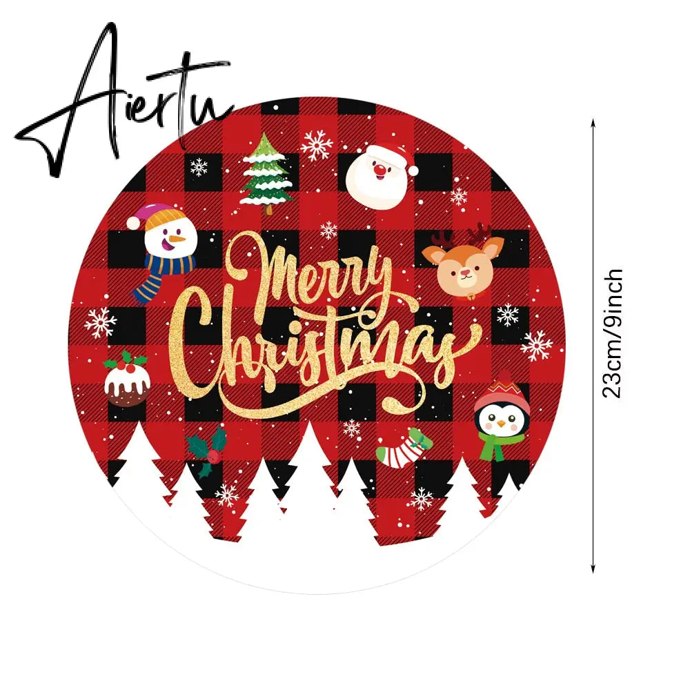 Merry Christmas Disposable Tableware Xmas Butterfly Lattice Disposable Paper Cup Plates Banner for Christmas Party Decoration Aiertu