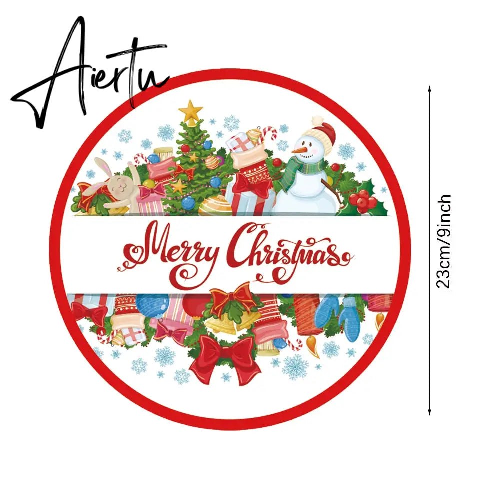 Merry Christmas Disposable Tableware Xmas Butterfly Lattice Disposable Paper Cup Plates Banner for Christmas Party Decoration Aiertu