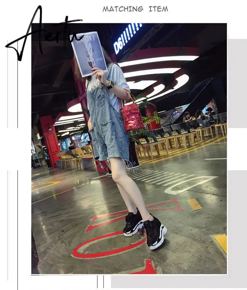 NEW Classic Women Mesh Platform Sneakers Trainers White Shoes High Heels Wedges Outdoor Shoes Breathable Casual Shoes Woman Aiertu
