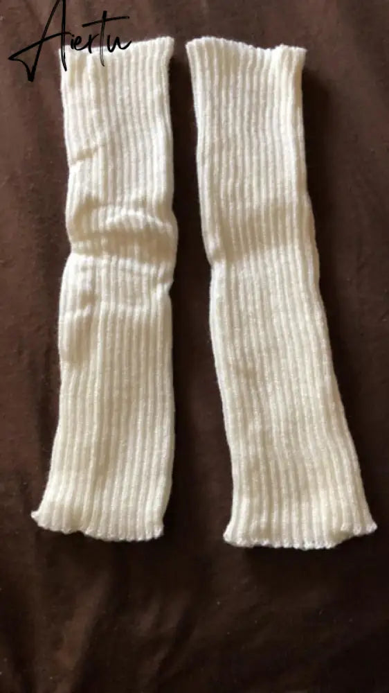 New Japanese Lolita Sweet Girl Leg Warmer Knit Socks Wool Ball Knitted Foot Cover Cosplay Women Autumn Winter  Heap Heap Socks Aiertu
