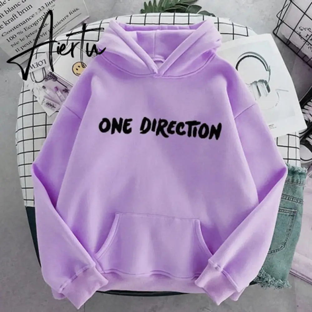 New letter Graphic One Direction Merch Harajuku Aesthetic Women Pullover Hoodie Sweatshirt Streetwear Clothes Aiertu