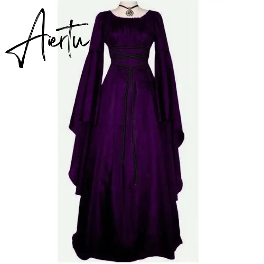 New Medieval Witch Dress for Women Halloween Carnival Party Cosplay Performance Clothing Middle Ages Vampire Bride Costumes Aiertu