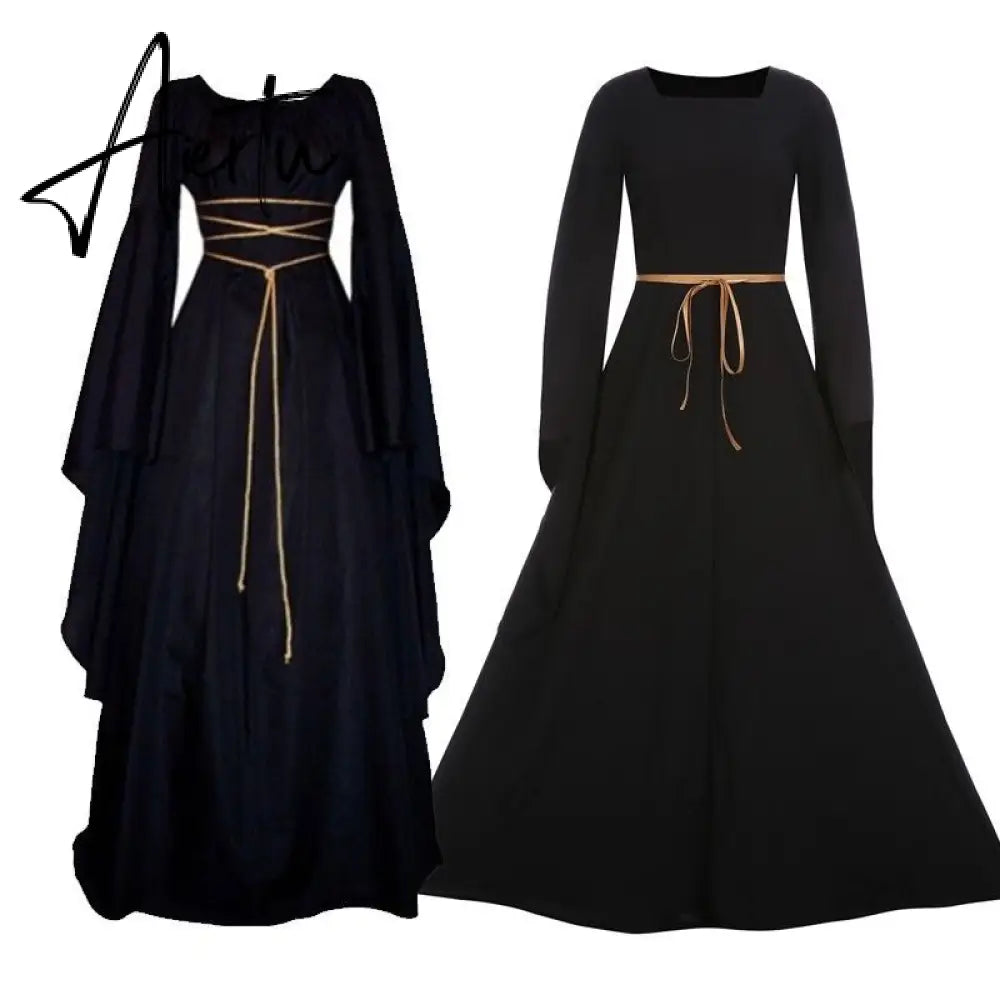 New Medieval Witch Dress for Women Halloween Carnival Party Cosplay Performance Clothing Middle Ages Vampire Bride Costumes Aiertu