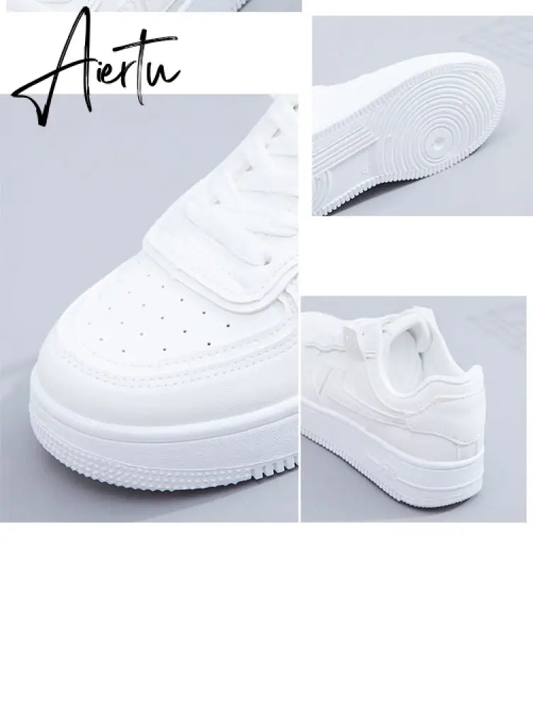 New Spring Women Sneakers White Tennis Women Shoes Canvas Slip on Female Row Shoes Platform Flats Casual Ladies Vulcanize Shoes Aiertu