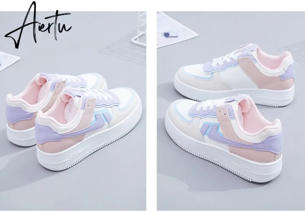 New Spring Women Sneakers White Tennis Women Shoes Canvas Slip on Female Row Shoes Platform Flats Casual Ladies Vulcanize Shoes Aiertu