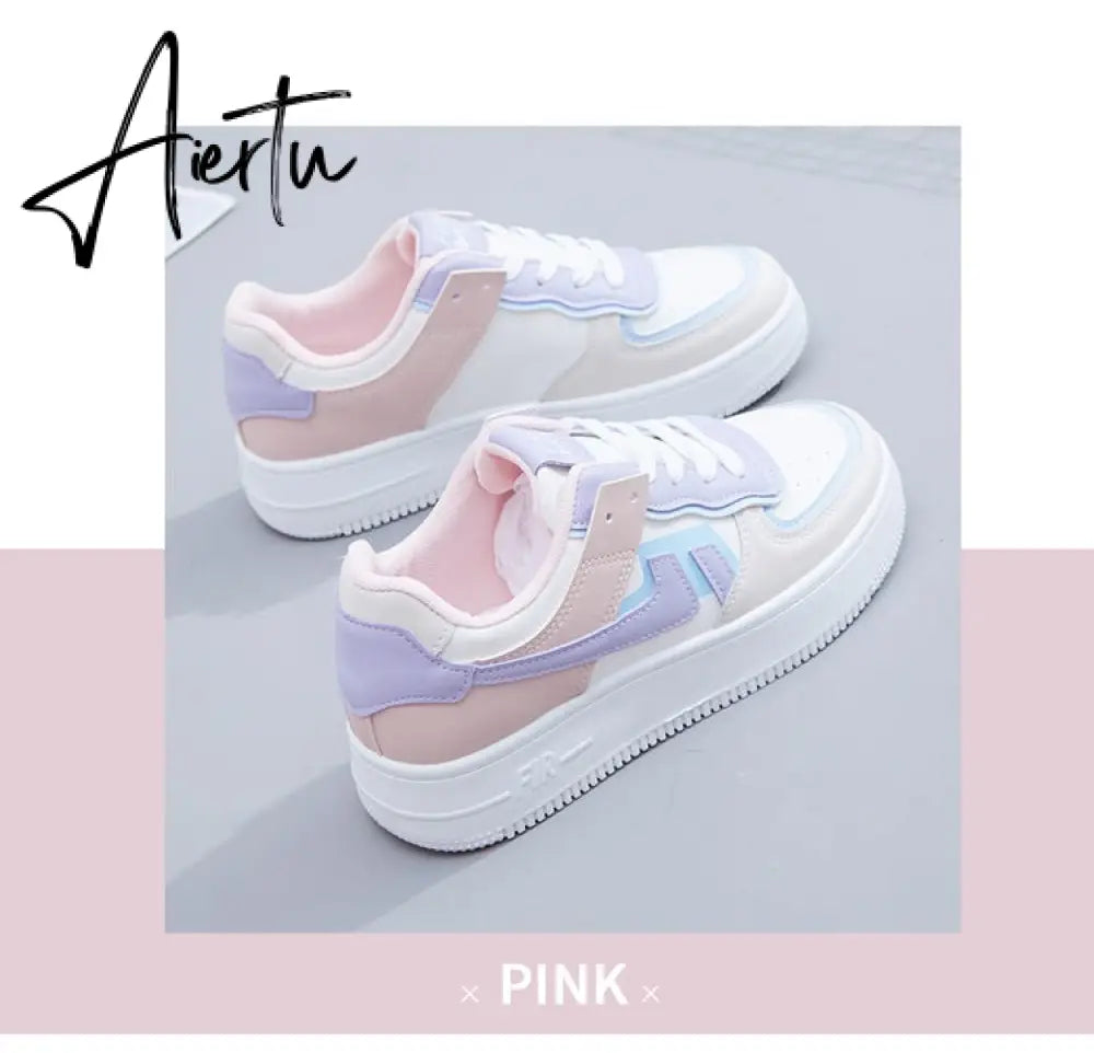 New Spring Women Sneakers White Tennis Women Shoes Canvas Slip on Female Row Shoes Platform Flats Casual Ladies Vulcanize Shoes Aiertu