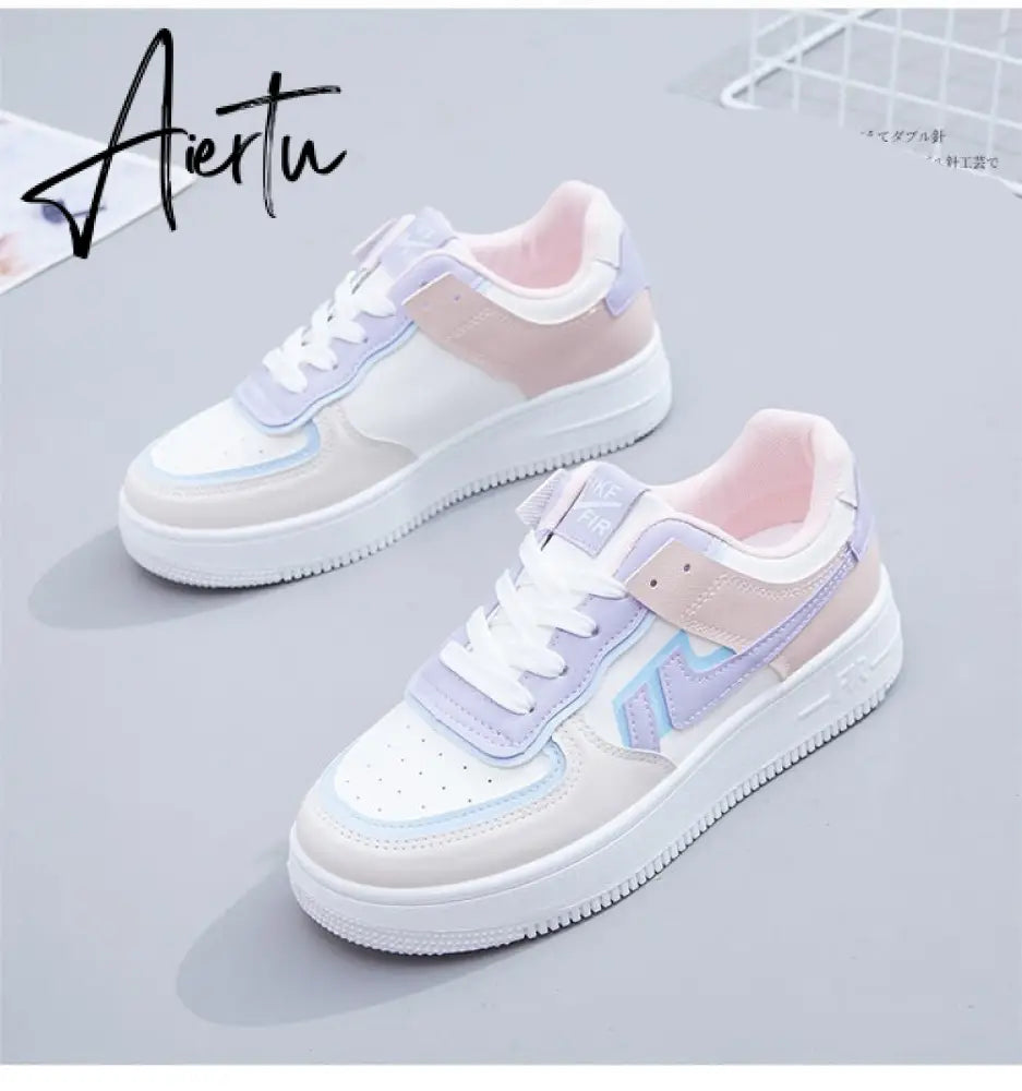 New Spring Women Sneakers White Tennis Women Shoes Canvas Slip on Female Row Shoes Platform Flats Casual Ladies Vulcanize Shoes Aiertu