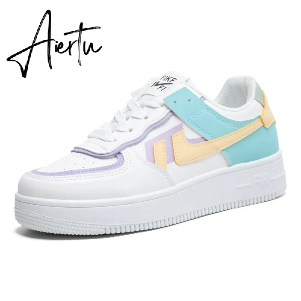 New Spring Women Sneakers White Tennis Women Shoes Canvas Slip on Female Row Shoes Platform Flats Casual Ladies Vulcanize Shoes Aiertu
