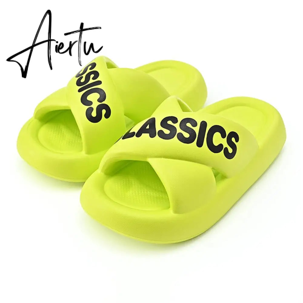 New Women Cross Slipper Soft EVA Thick Bottom Bathroom Slipper Fashion Couple Summer Indoor Home Floor Sandals Slippers Aiertu