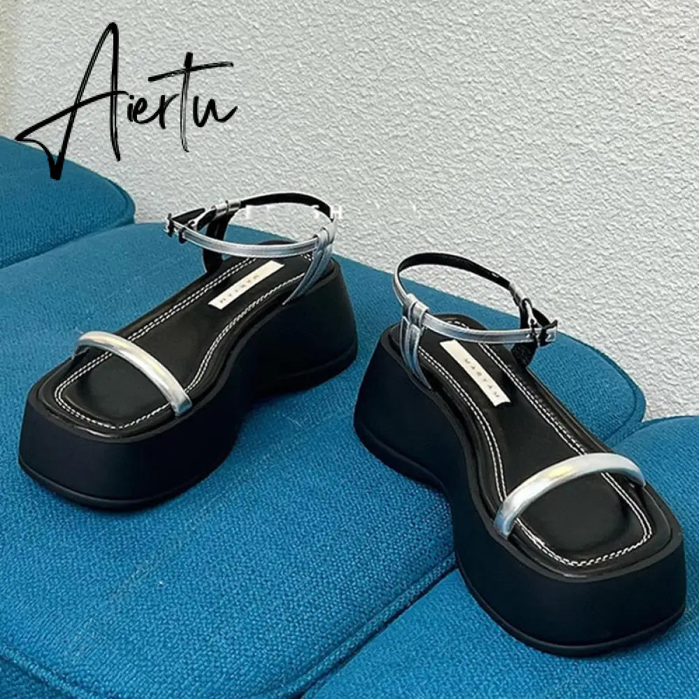 New Women Platform Sandals Flats Slippers Summer Beach Shoes Fashion Walking Dress Flip Flops Casual Shoes Femme Slides Aiertu