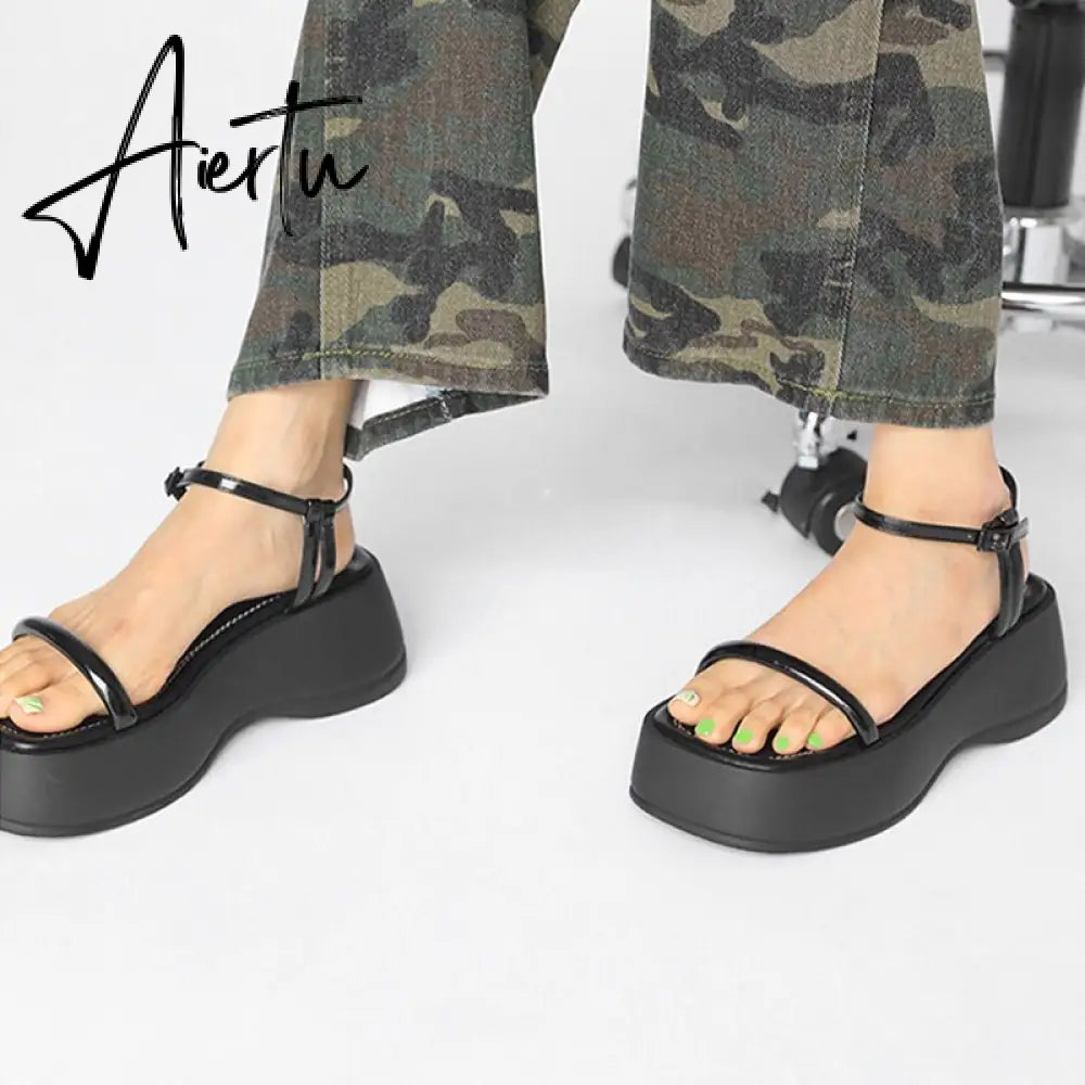 New Women Platform Sandals Flats Slippers Summer Beach Shoes Fashion Walking Dress Flip Flops Casual Shoes Femme Slides Aiertu