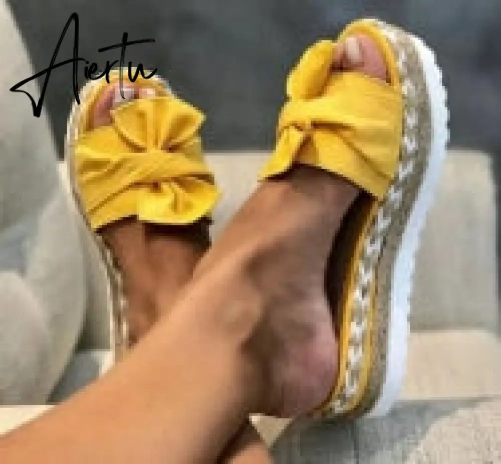 New Womens Slipper Fish Mouth Thick Bottom Casual Wedges Sandals Stylish Comfortable Flat Mules Plus Size Zapatilla Mujer Aiertu