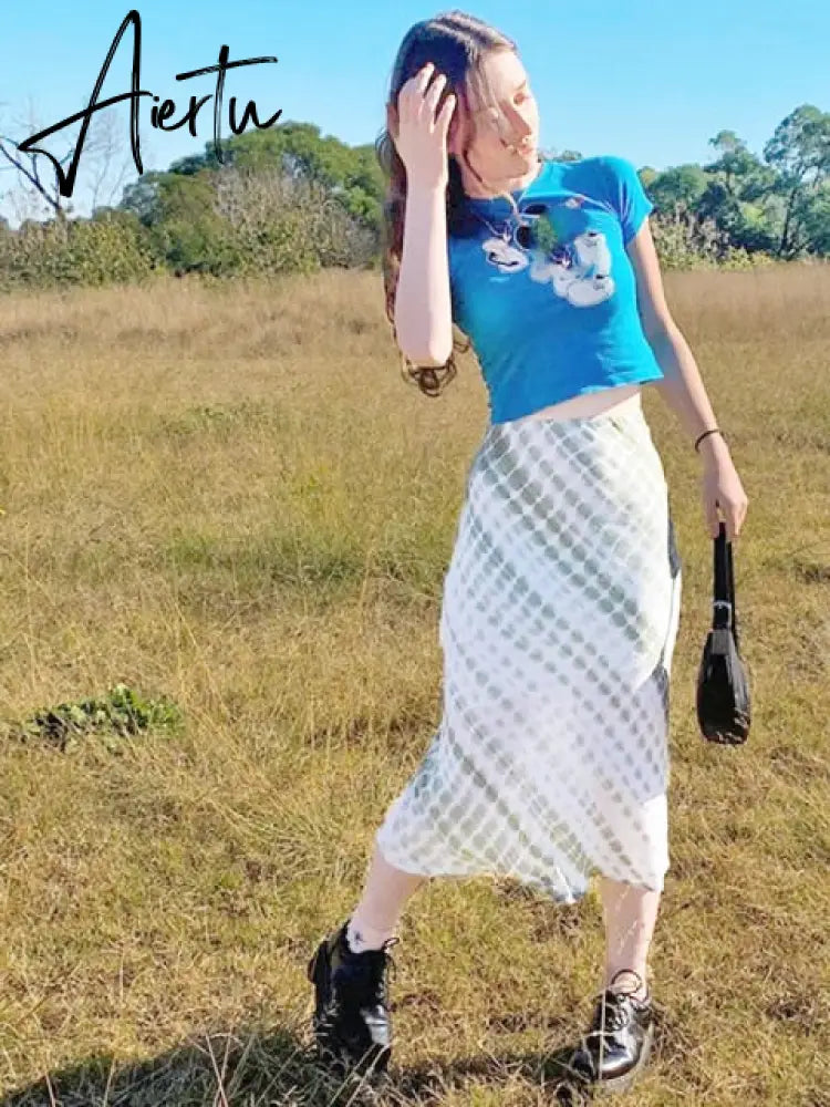 Plaid Skirt Women Y2k Retro Straight Skirts Double Layer Mesh E Girl 2000s Harajuku Aesthetic High Waist Skinny Streetwear Skirt Aiertu