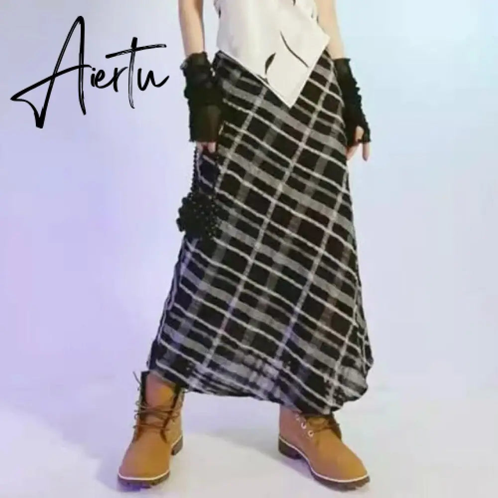 Plaid Skirt Women Y2k Retro Straight Skirts Double Layer Mesh E Girl 2000s Harajuku Aesthetic High Waist Skinny Streetwear Skirt Aiertu