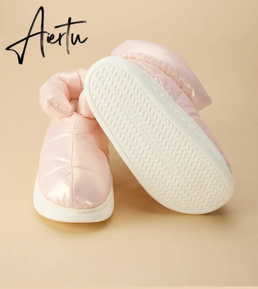 Plush Cotton Boots Women Female Winter Shoes Outdoor Non-slip Light Down Leisure Women's Snow Boot Platform Keep Warm Footwear Aiertu
