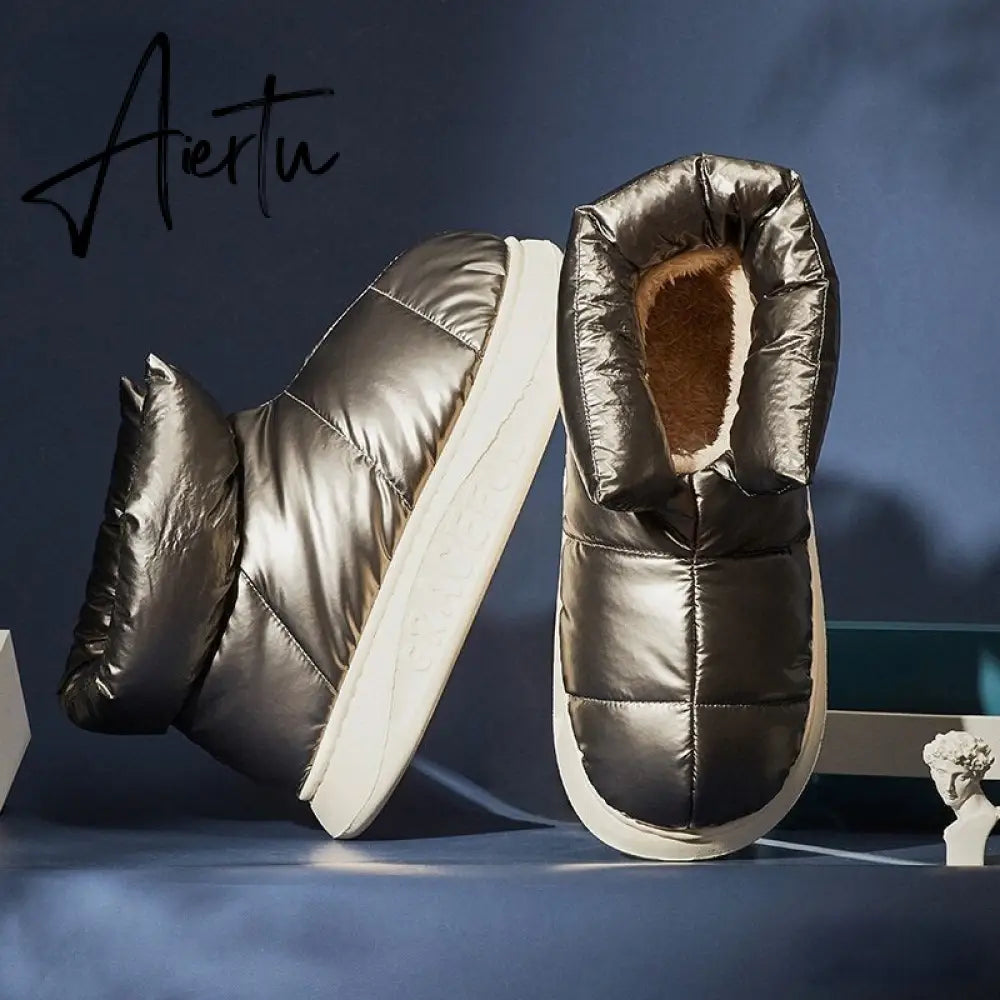 Plush Cotton Boots Women Female Winter Shoes Outdoor Non-slip Light Down Leisure Women's Snow Boot Platform Keep Warm Footwear Aiertu
