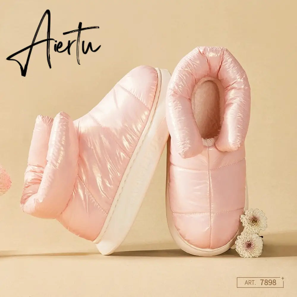Plush Cotton Boots Women Female Winter Shoes Outdoor Non-slip Light Down Leisure Women's Snow Boot Platform Keep Warm Footwear Aiertu