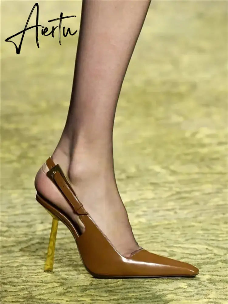 Pointed Thin Heel Sexy Fashion Show High Heel Sandals  New One Line Buckle Strap European American Size 34-43 Women's Shoes Aiertu