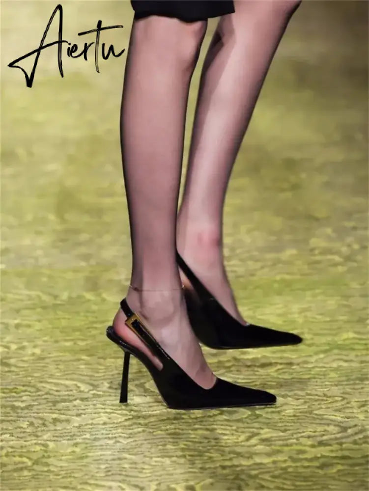 Pointed Thin Heel Sexy Fashion Show High Heel Sandals  New One Line Buckle Strap European American Size 34-43 Women's Shoes Aiertu