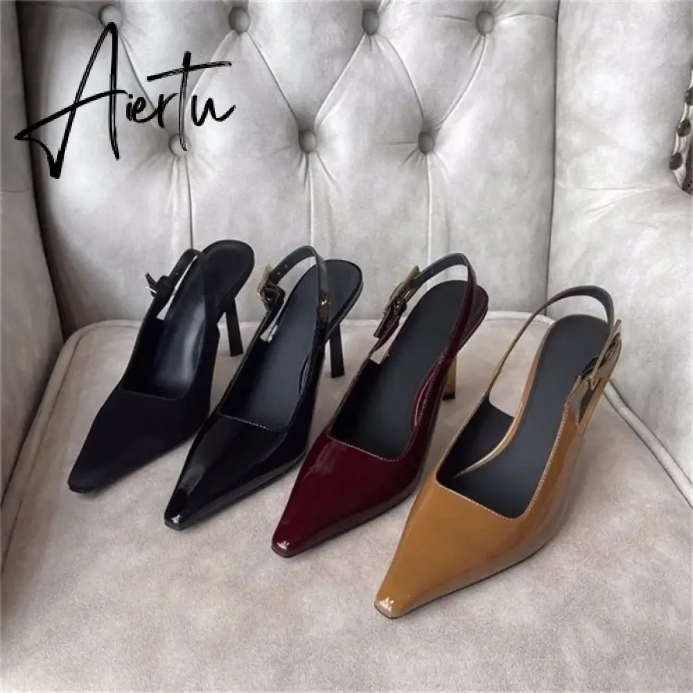 Pointed Thin Heel Sexy Fashion Show High Heel Sandals  New One Line Buckle Strap European American Size 34-43 Women's Shoes Aiertu