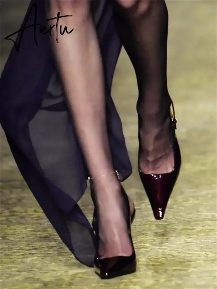 Pointed Thin Heel Sexy Fashion Show High Heel Sandals  New One Line Buckle Strap European American Size 34-43 Women's Shoes Aiertu