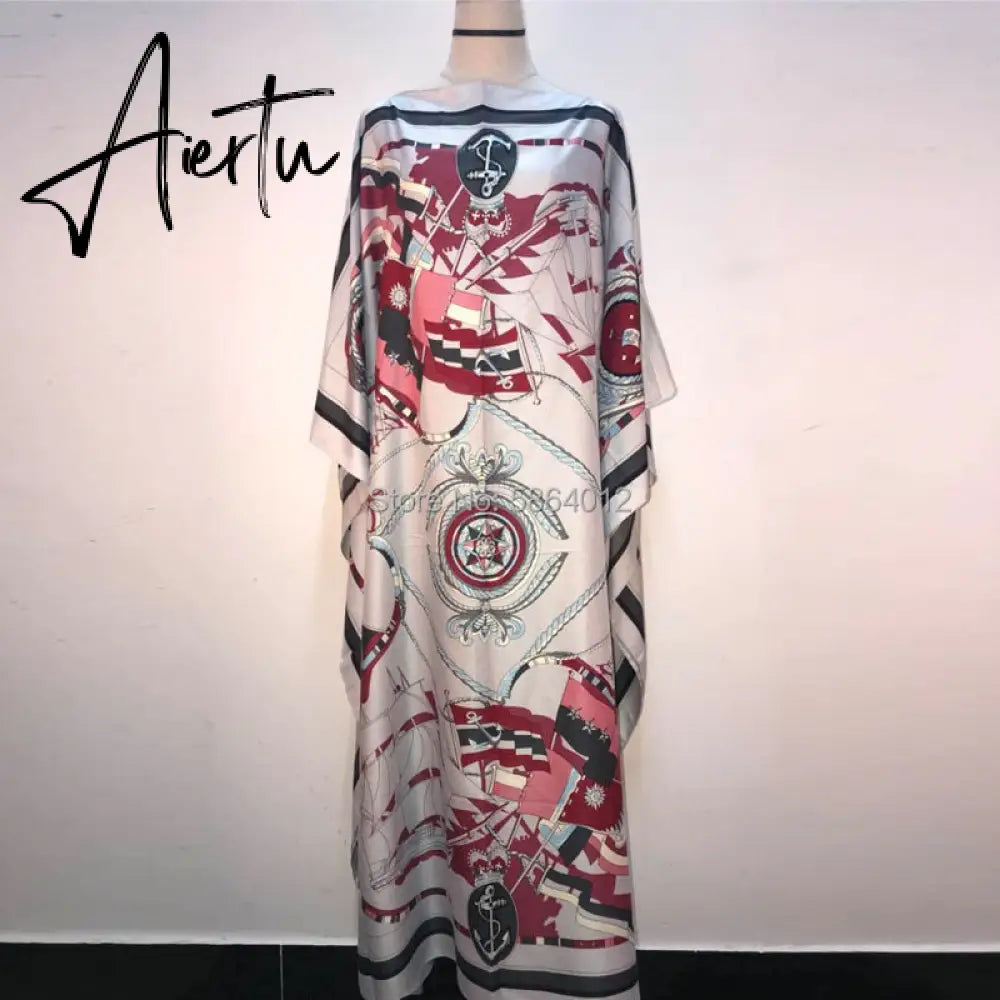 Printed  Dresses For Women  Fashion Design Loose Dress Batwing Maxi Long Femme Vestidos Summer Autumn Party Elegant Dress Aiertu