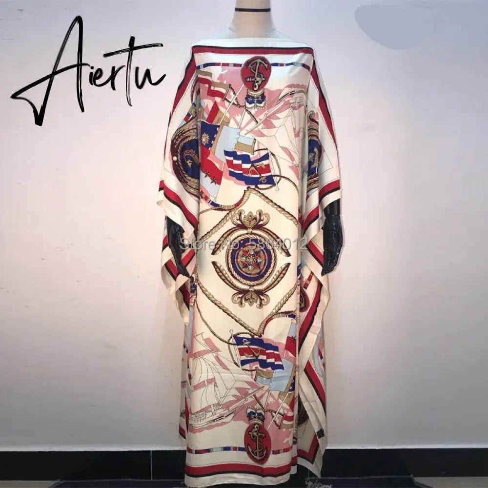 Printed  Dresses For Women  Fashion Design Loose Dress Batwing Maxi Long Femme Vestidos Summer Autumn Party Elegant Dress Aiertu