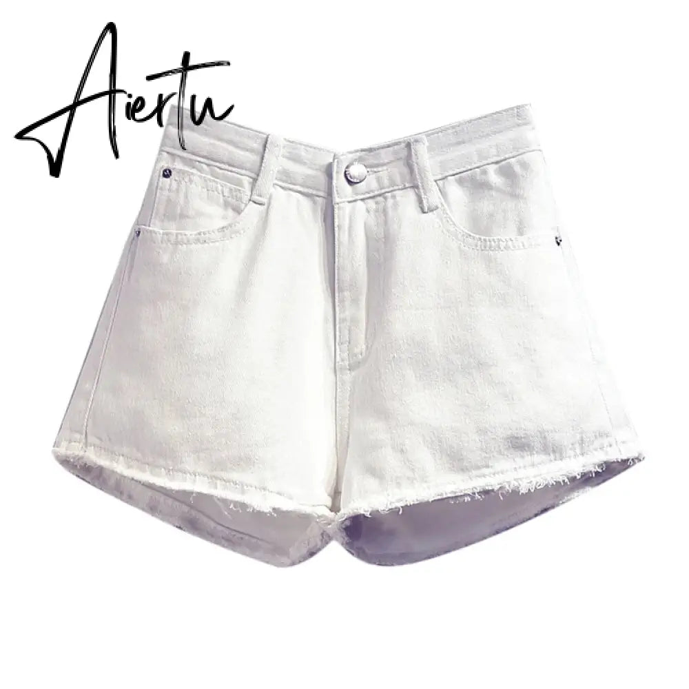 S-5XL Women Denim Shorts Summer Solid Color Casual Short Pants Hotgirls Beach Style Jean Pants Female Aiertu