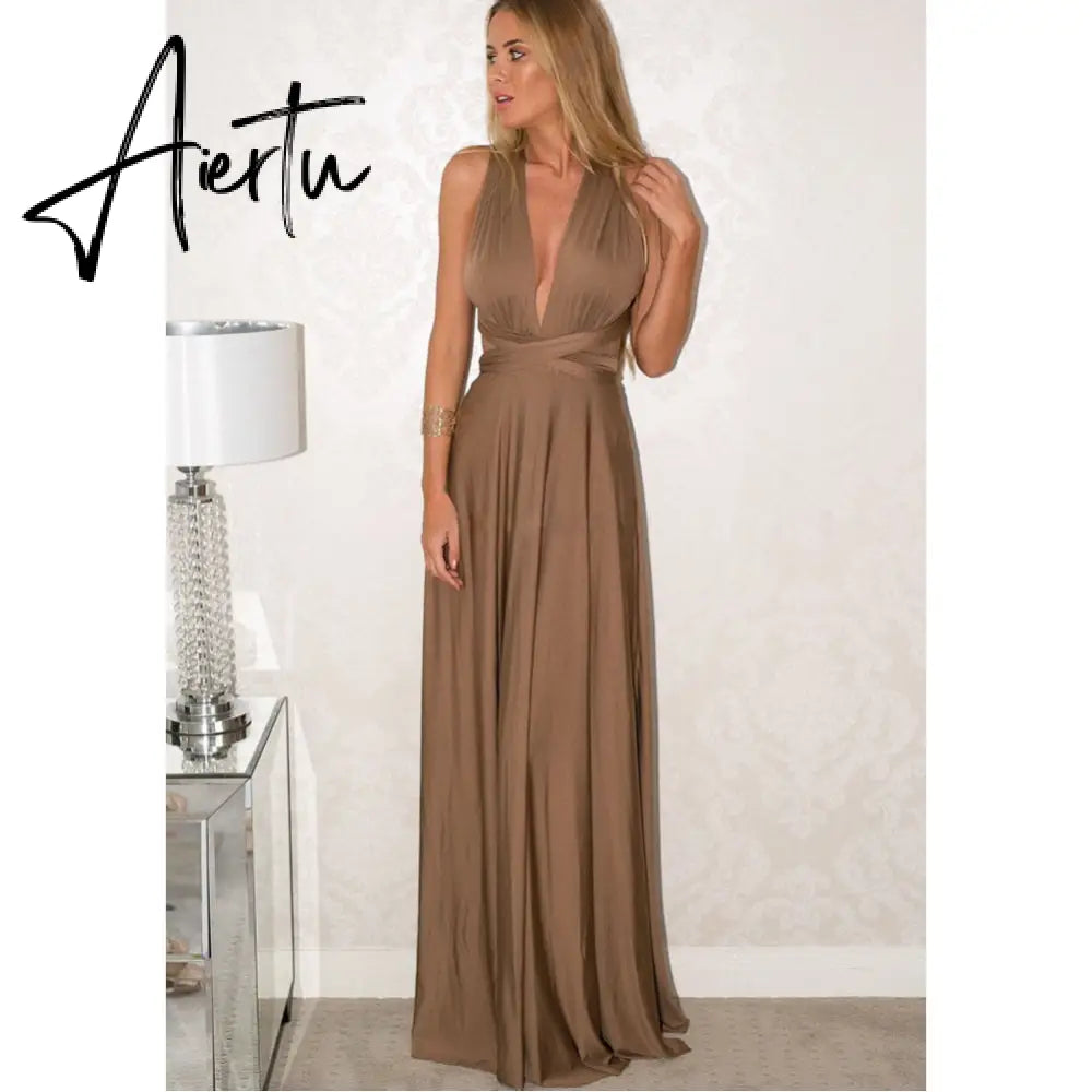 Sexy Women Boho Maxi Club Dress Red Bandage Long Dress Party Multiway Bridesmaids Convertible Infinity Robe Longue Femme Aiertu