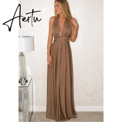 Sexy Women Boho Maxi Club Dress Red Bandage Long Dress Party Multiway Bridesmaids Convertible Infinity Robe Longue Femme Aiertu