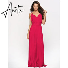 Sexy Women Boho Maxi Club Dress Red Bandage Long Dress Party Multiway Bridesmaids Convertible Infinity Robe Longue Femme Aiertu