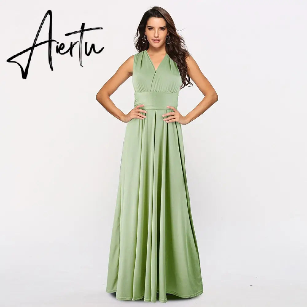 Sexy Women Boho Maxi Club Dress Red Bandage Long Dress Party Multiway Bridesmaids Convertible Infinity Robe Longue Femme Aiertu