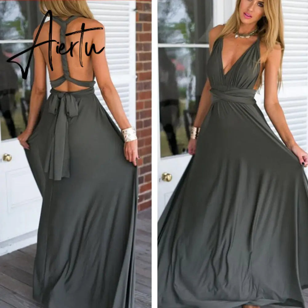 Sexy Women Boho Maxi Club Dress Red Bandage Long Dress Party Multiway Bridesmaids Convertible Infinity Robe Longue Femme Aiertu