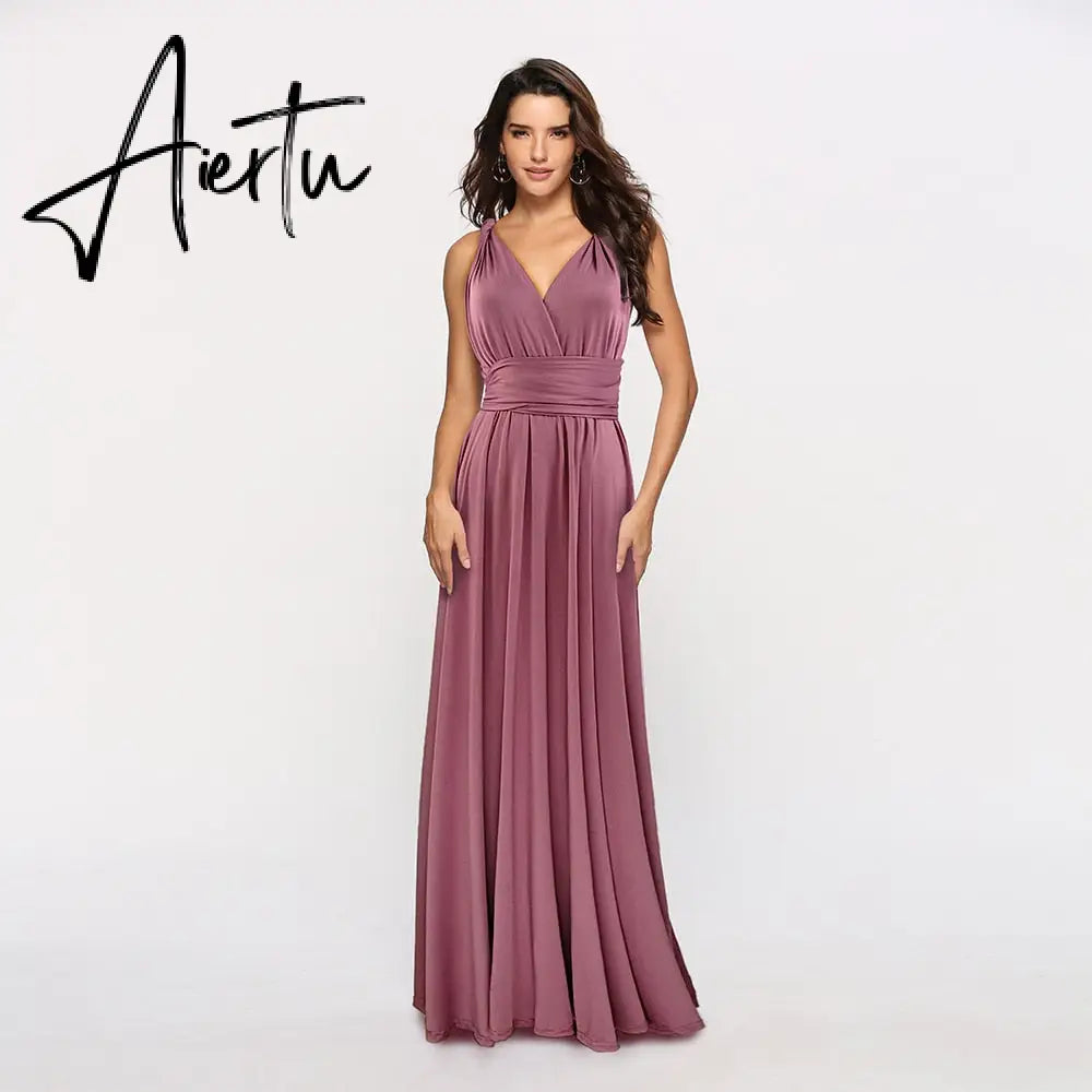 Sexy Women Boho Maxi Club Dress Red Bandage Long Dress Party Multiway Bridesmaids Convertible Infinity Robe Longue Femme Aiertu