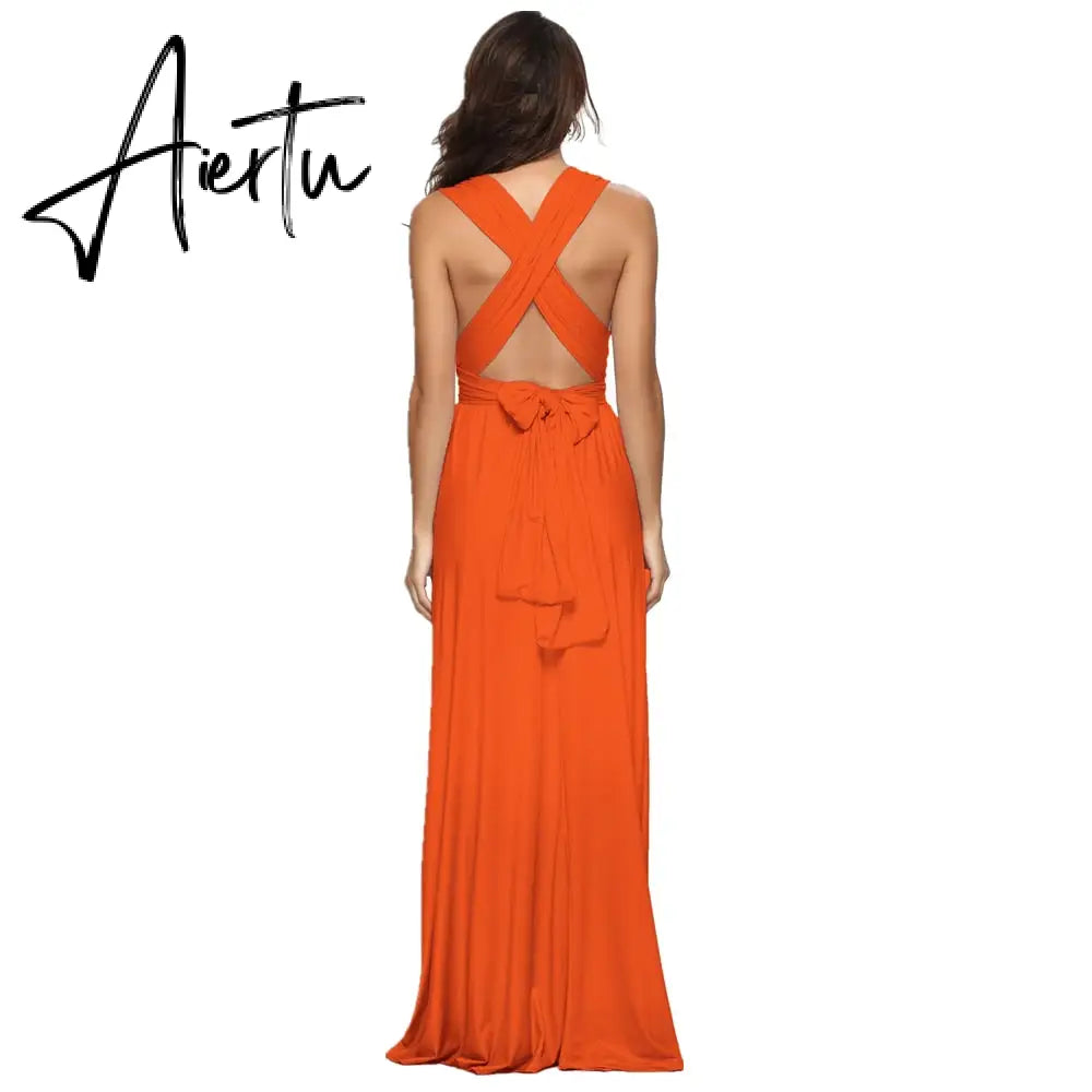 Sexy Women Boho Maxi Club Dress Red Bandage Long Dress Party Multiway Bridesmaids Convertible Infinity Robe Longue Femme Aiertu