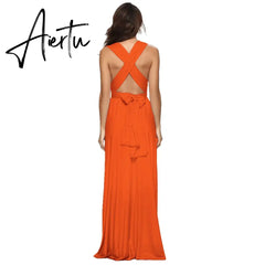 Sexy Women Boho Maxi Club Dress Red Bandage Long Dress Party Multiway Bridesmaids Convertible Infinity Robe Longue Femme Aiertu