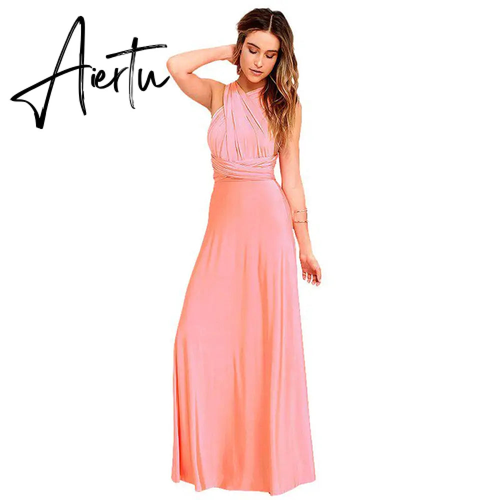 Sexy Women Boho Maxi Club Dress Red Bandage Long Dress Party Multiway Bridesmaids Convertible Infinity Robe Longue Femme Aiertu
