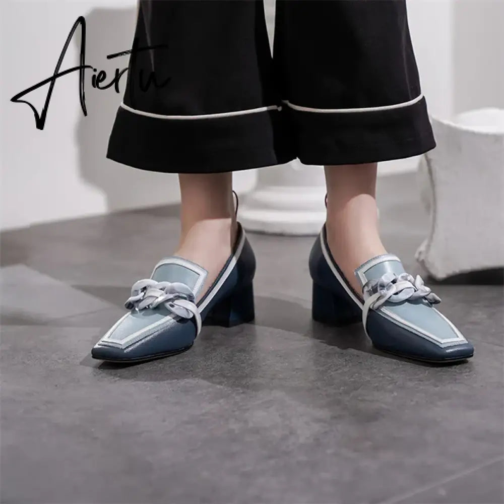 Shoes for Women Heels Slip-On Ladies Pumps Vintage High Heel Shoes Plus Size Zapatos De Mujer Tendencia  Chaussure Femme Aiertu
