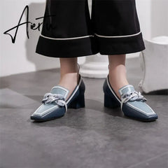 Shoes for Women Heels Slip-On Ladies Pumps Vintage High Heel Shoes Plus Size Zapatos De Mujer Tendencia  Chaussure Femme Aiertu
